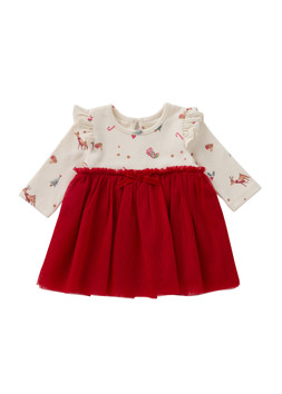 Matalan Baby Red Cream Dress £9