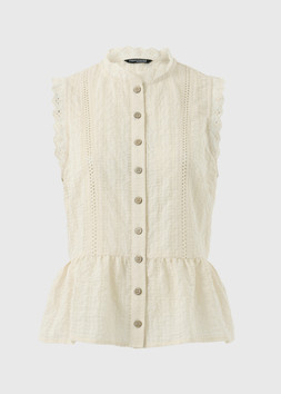 LACE INSERT BUTTON THRU CREAM £18