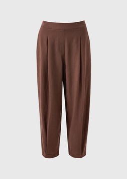 LINEN CARROT TROUSER CHOCOL £22