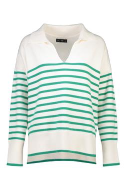 Green Compact Stripe Henley Jumper