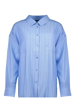 Blue Stripe Fashion Oversized Shirt