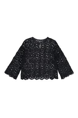 Black Crochet Beach Blouse