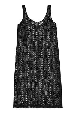 Black Crochet Beach Midi Dress