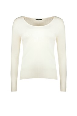 Cream Scoop Neck Jumper