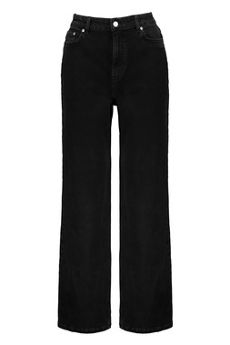 Washed Black Wide Leg Jean