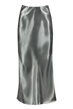 Silver Satin Slip Skirt