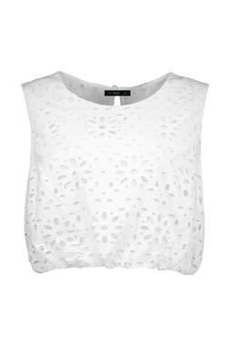 White Schiffili Bubble Co Ord Top