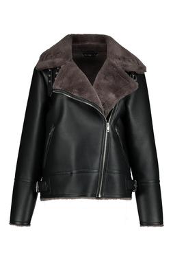 Black Shearling Aviator Coat