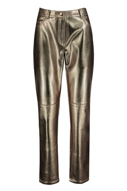 Gold Metallic PU Trouser