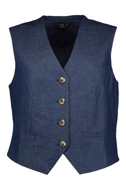 Navy Premium Chambray Waistcoat