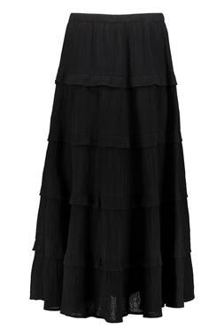 Black Honey Ruffle Midi Skirt