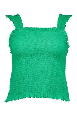 Green Shirred Cami Top