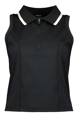 Black Sleeveless Collared Vest