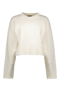 Cream Charlie Crop Crew Neck Jumper