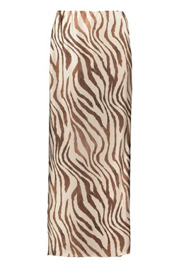 Multi Brown Choc Zebra Slip Skirt