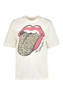 Cream Rolling Stone Animal Lips Tee