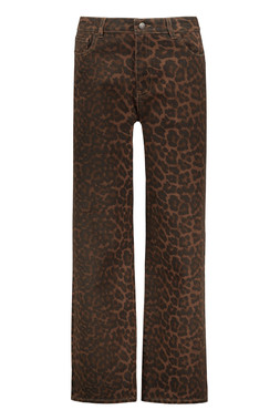 Brown Wide Leg Chocolate Leopard Jean