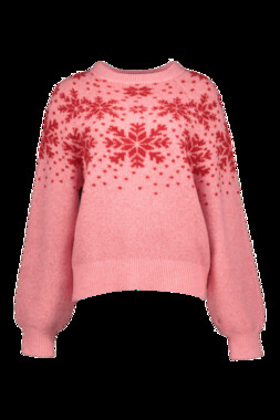 Pink Crew Snowflake Jumper