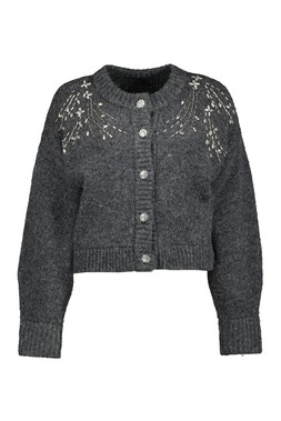 Grey Embellished Cardigan