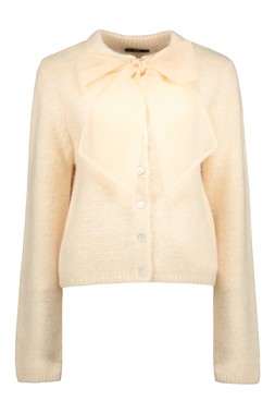 Neutral Organza Bow Cardigan