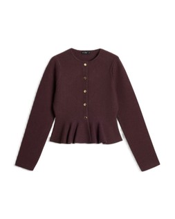 Burgandy Peplum Cardigan