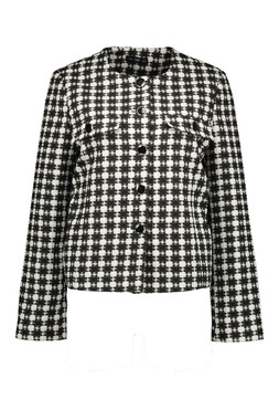 Black Check Dogtooth Boucle Jacket