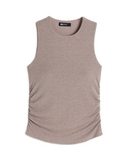 Mink Ribbed Ruched Vest