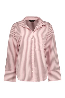 Pink Stripe Oversized Cotton Shirt
