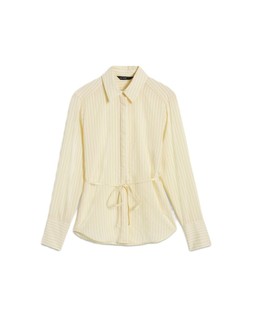 Yellow Lemon Stripe Tie Waist Shirt