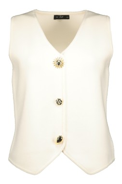 Cream Sun Button Waistcoat