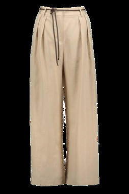 Cream Double Pleat Wide Leg Co Ord Trouser