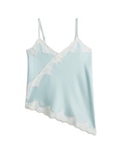 Blue Lace Trim Satin Cami