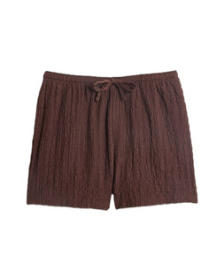 Brown Crinkle Jersey Short