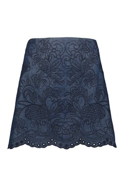 Blue Ibiza Denim Cropped Skirt