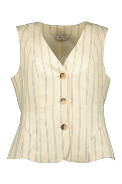 Yellow Linen Stripe Waistcoat