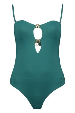 Teal Bandeau Swimsuit