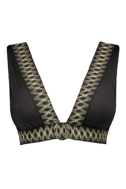 Black Plunge Bikini Top