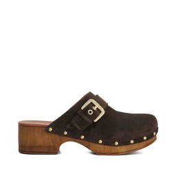 Dune London Gazebo 89 GBP brown suede clog www.dunelondon.com