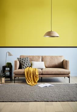 DFS So Simple Tom three-seater sofa in Simply Leather Look in Natural