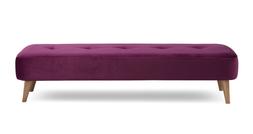 French Connection Camden Velvet Large Bench Stool in plum, available exclusively at DFS