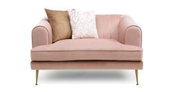 DFS Enchanted cuddler sofa in blush velvet