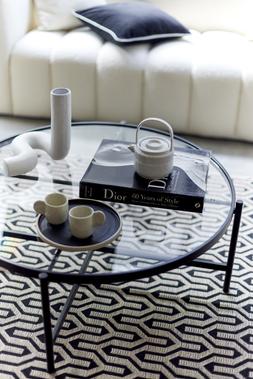 DFS Nene Coffee Table in Black, DFS Winslet Medium Rug