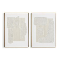 Set of 2 Textured Framed Canvases