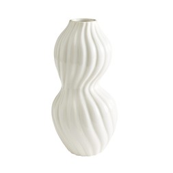 30923144 Textured Ceramic Vase 26cm White £12