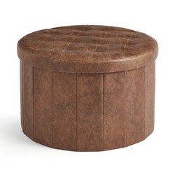 Faux Leather Large Round Ottoman £35