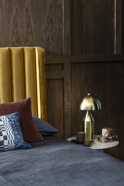 Artisan Collection Austin High Floor Standing King Size Headboard in Plush Corn - £649