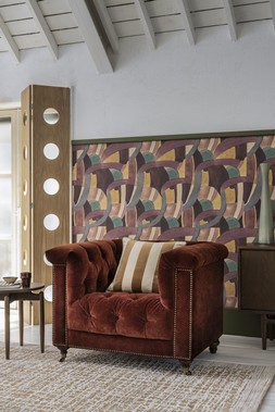 At The Helm Wallace Fabric Chesterfield Chair in Tawny - £1,045