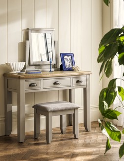 Furniture Village Hartley Dressing Table with Mirror and Stool