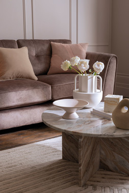 Mariah 3 Seater Fabric Classic Back Sofa in Dapple Chocolate - £1,445