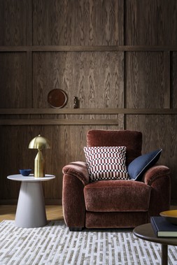 Saffron Fabric Chair in Caramel - £495